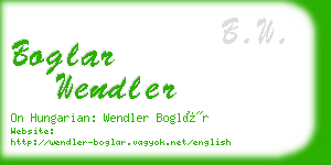 boglar wendler business card